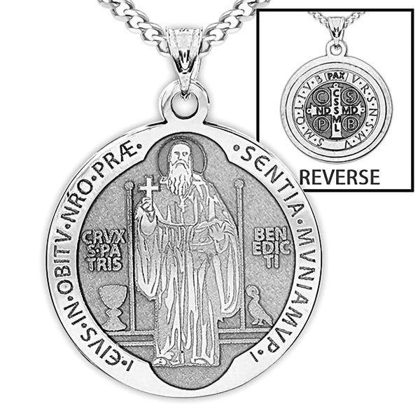 Saint Benedict Engraved Pendant  - 48222D