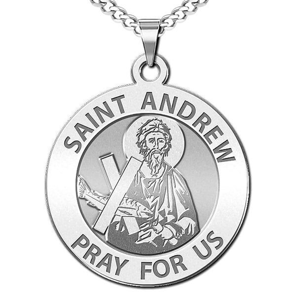Custom Saint Andrew Engraved Pendant  - 48223D