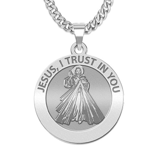 Custom Divine Mercy Engraved Pendant  - 48230D