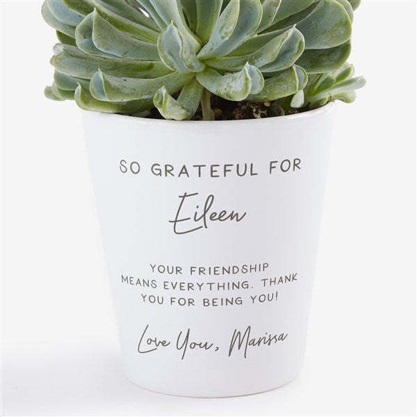Grateful For You Personalized Mini Flower Pot - 48244