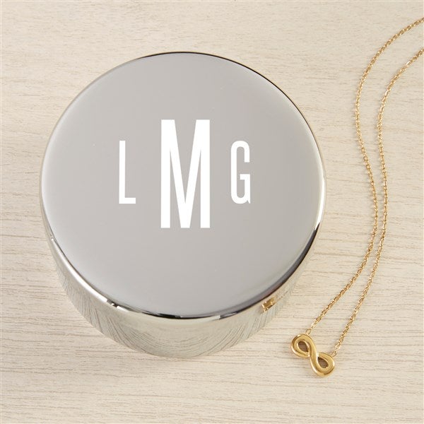 Classic Celebrations Personalized Round Jewelry Box Gift Set with Infinity Necklace  - 48310