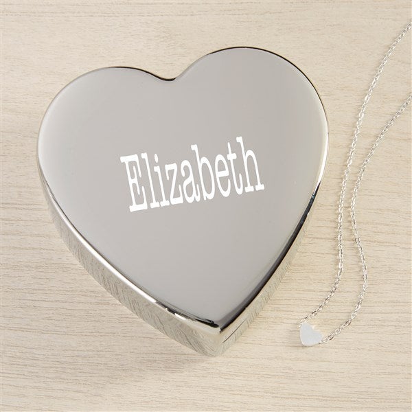 Classic Celebrations Personalized Heart Jewelry Box Gift Set with Heart Necklace  - 48317