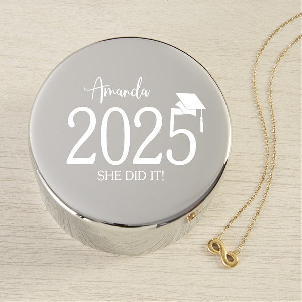 Classic Graduation Personalized Heart Jewelry Box with Heart Necklace - 48318