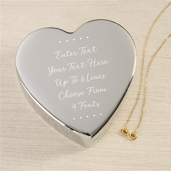 Write Your Own Personalized Heart Jewelry Box Gift Set with Infinity Necklace  - 48321