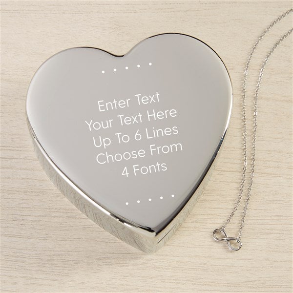 Write Your Own Personalized Heart Jewelry Box Gift Set with Infinity Necklace - 48321