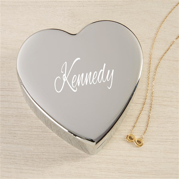 Classic Celebrations Personalized Heart Jewelry Box Gift Set with Infinity Necklace  - 48322