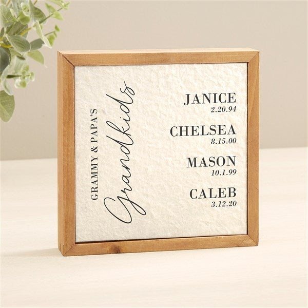 Grandkids Birthdate Personalized Pulp Paper Wall Art - 48347
