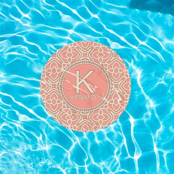 Monogram Personalized Round Vinyl Pool Mat - 48396
