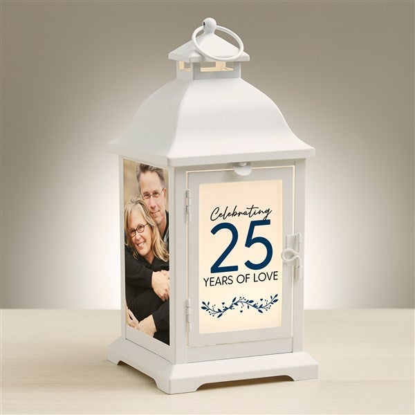 Personalized Years Of Love White Metal Anniversary LED Lantern  - 48433