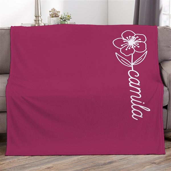 Birth Flower Name Personalized Blanket - 48471