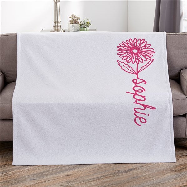 Birth Flower Name Personalized Blanket - 48471