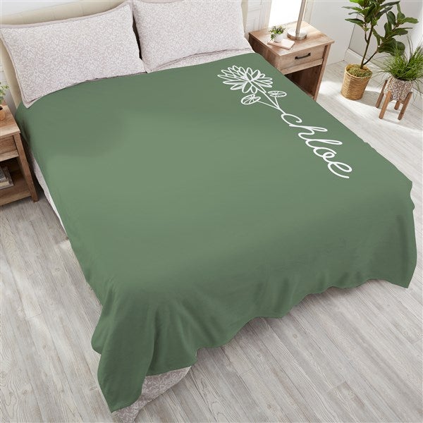 Birth Flower Name Personalized Blanket - 48471
