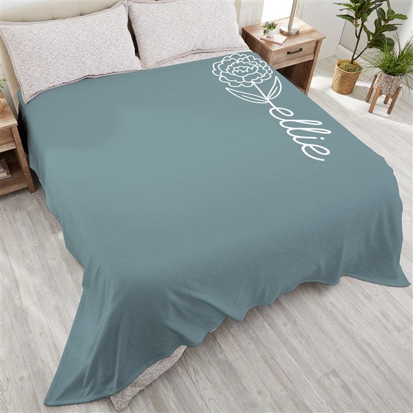 Birth Flower Name Personalized Blanket - 48471