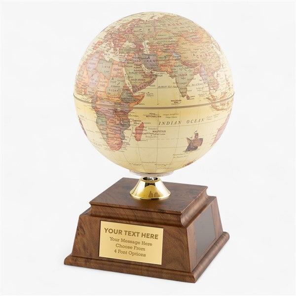 Engraved Logo Old World Solar Globe - 48538