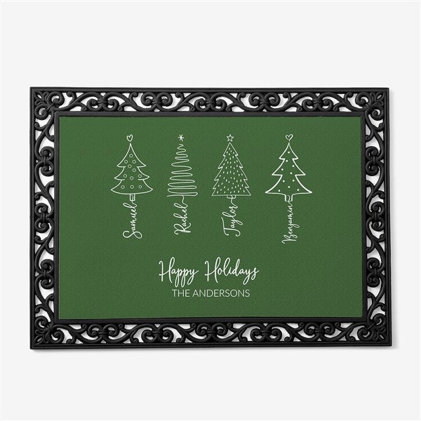 Scripted Christmas Tree Personalized Christmas Doormats - 48562