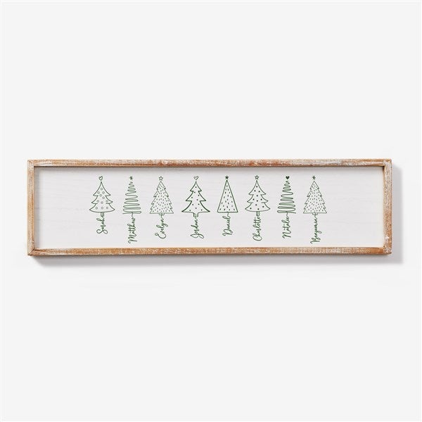 Scripted Christmas Tree Personalized Barnwood Frame Wall Art - 48565
