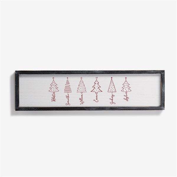 Scripted Christmas Tree Personalized Barnwood Frame Wall Art - 48565