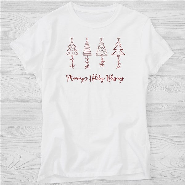 Scripted Name Christmas Tree Personalized Ladies Shirts  - 48568