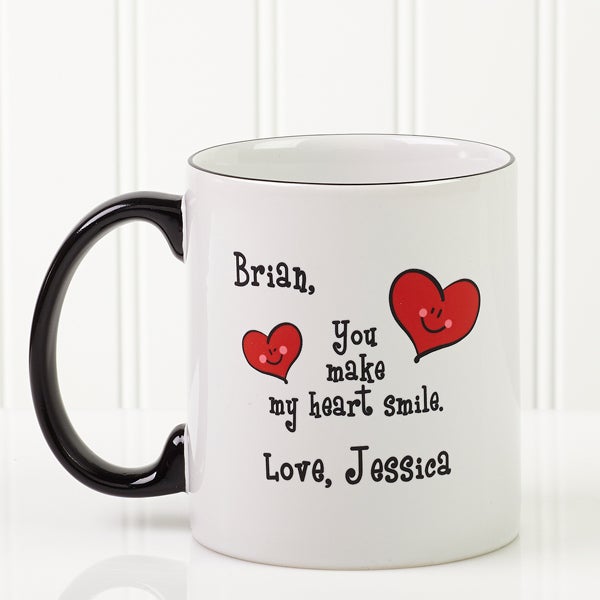 Personalized Coffee Mugs - You Make My Heart Smile - 4857