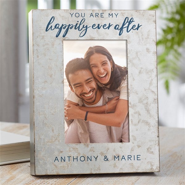 Happily Ever After Personalized Metal Wedding Picture Frame  - 48571