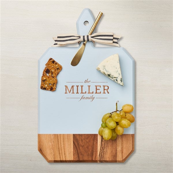 Personalized Acacia Blue Rectangle Cheese Serving Board - 48614D