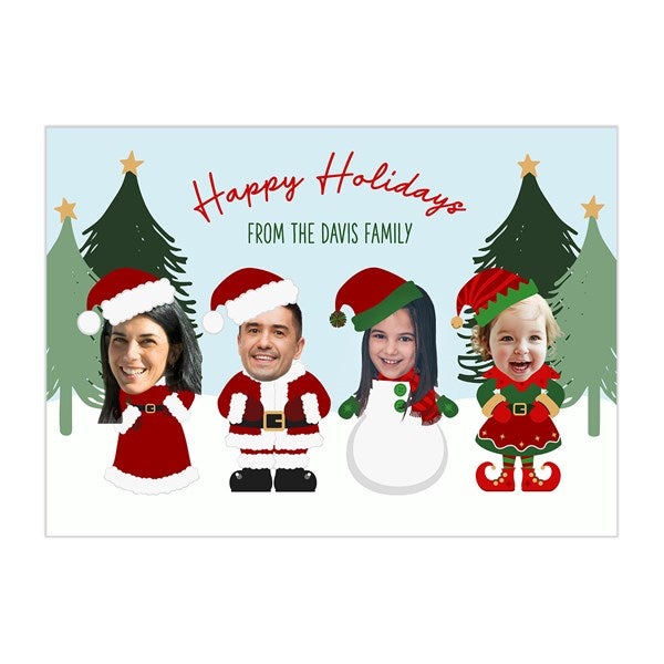 Christmas Character Personalized Photo Holiday Card  - 48675
