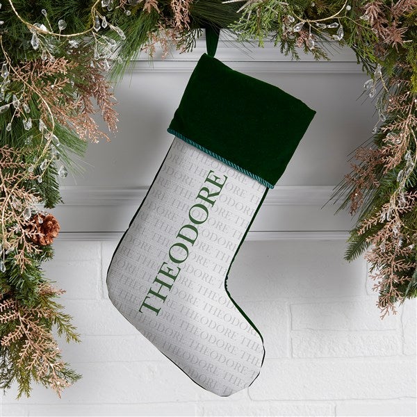 Yuletide Repeating Name Personalized Christmas Stockings - 48702