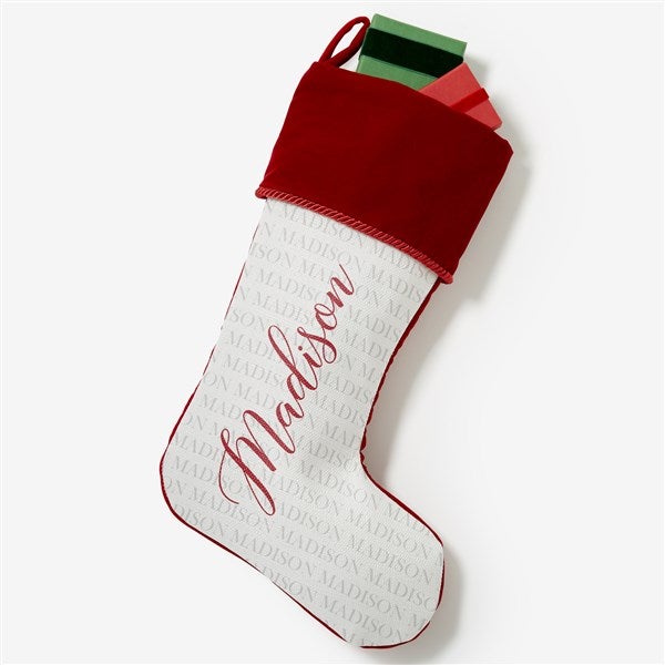 Yuletide Repeating Name Personalized Christmas Stockings - 48702