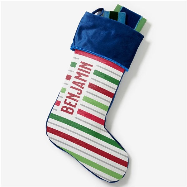 Holiday Stripes Personalized Christmas Stockings - 48703
