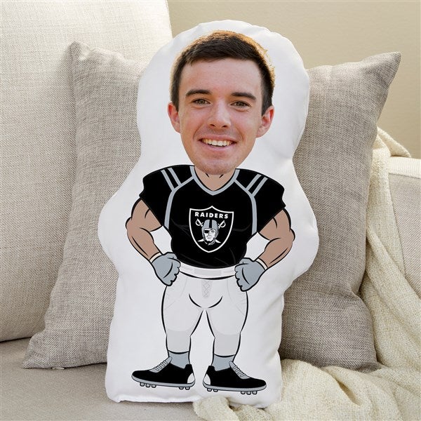 Las Vegas Raiders Personalized Photo Football Character Throw Pillow - 48717