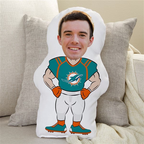 Miami Dolphins Personalized Photo Football Character Pillow  - 48738