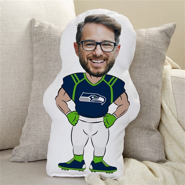 Seattle Seahawks Personalized Photo Football Character Pillow  - 48740
