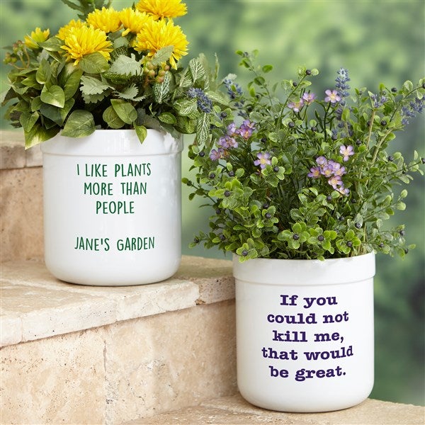 Write Your Own Personalized Outdoor Flower Pot  - 48767
