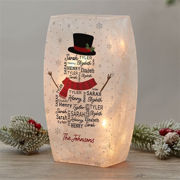 Snowman Repeating Name Personalized Christmas Tabletop Light  - 48774