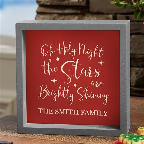 All Is Bright Personalized Holiday LED Light Shadow Box  - 48783