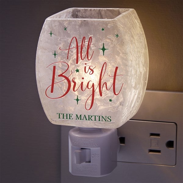 All Is Bright Personalized Frosted Christmas Night Light  - 48784