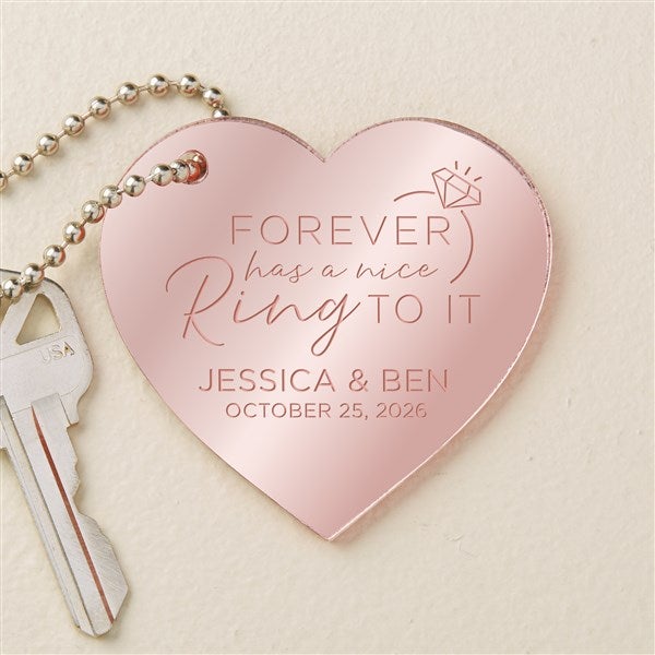 We're Engaged Personalized Heart Shape Acrylic Keychain - 48852