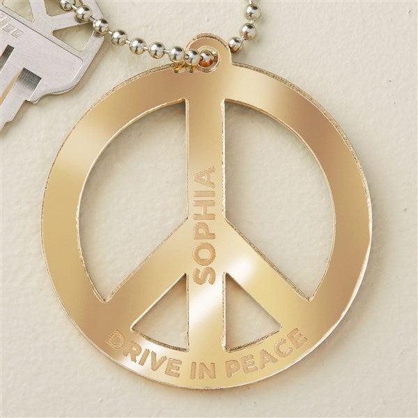 Peace Sign Personalized Acrylic Keychains - 48862