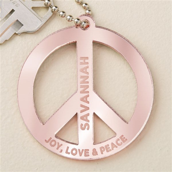Peace Sign Personalized Acrylic Keychains - 48862