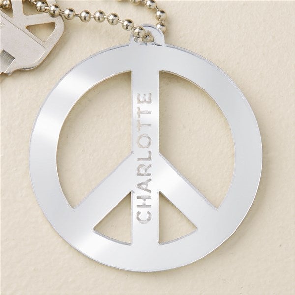 Peace Sign Personalized Acrylic Keychains - 48862