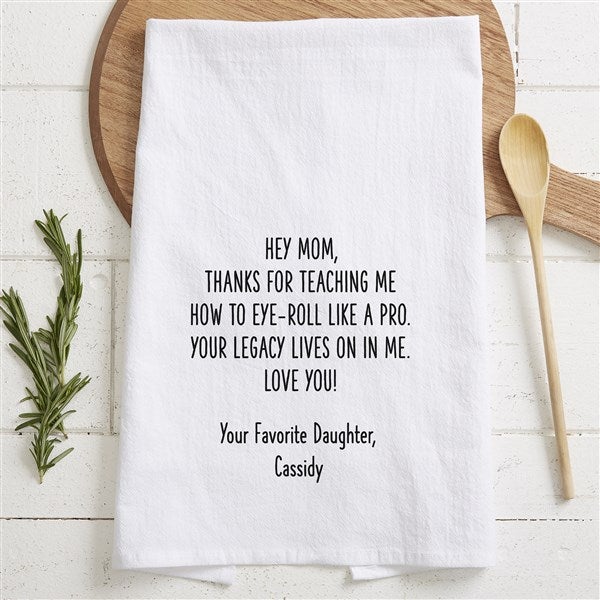 Mom's Eye Roll Personalized Kitchen Tea Towel - 48874