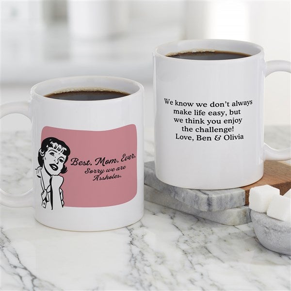 Retro Best. Mom. Ever. Personalized Coffee Mugs - 48884