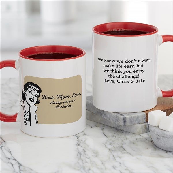 Retro Best. Mom. Ever. Personalized Coffee Mugs - 48884