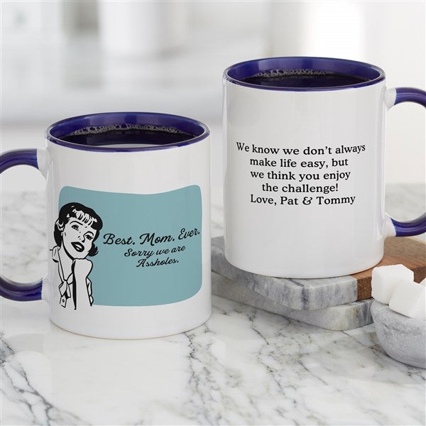 Retro Best. Mom. Ever. Personalized Coffee Mugs - 48884