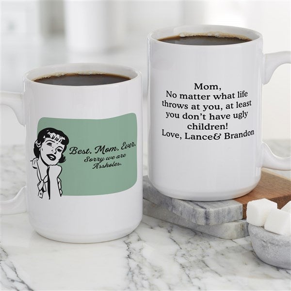 Retro Best. Mom. Ever. Personalized Coffee Mugs - 48884