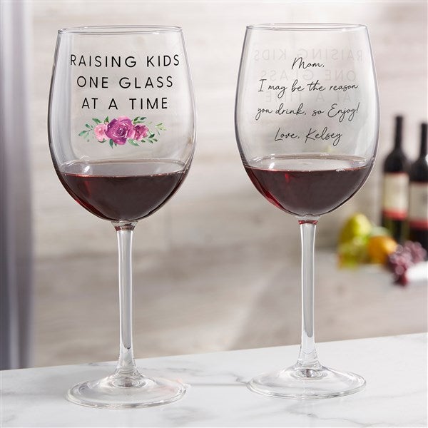 Raising Kids Personalized Mom Wine Glass Collection - 48887