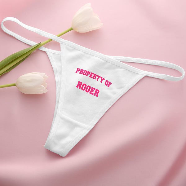 Personalized Ladies Bikini Thongs - Property Of Design - 4889