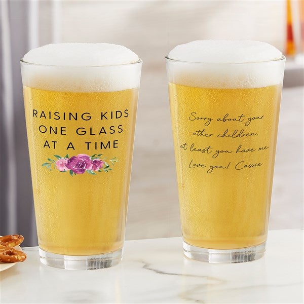 Raising Kids Personalized Mom Beer Glasses  - 48890