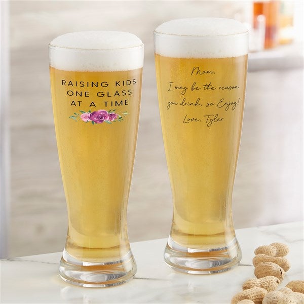 Raising Kids Personalized Mom Beer Glasses  - 48890