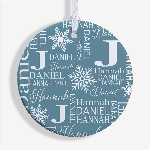 Christmas Snowflake Repeating Name Personalized Ornament - 48908